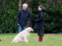 Sophie Rundle with her retriever 'Buddy'