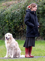 Sophie Rundle with her retriever 'Buddy'