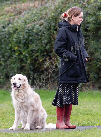 Sophie Rundle with her retriever 'Buddy'