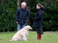 Sophie Rundle with her retriever 'Buddy'