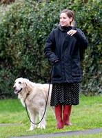 Sophie Rundle with her retriever 'Buddy'