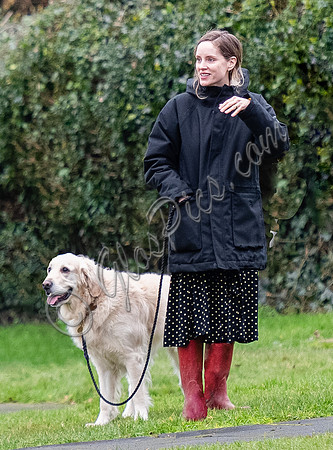 Sophie Rundle with her retriever 'Buddy'