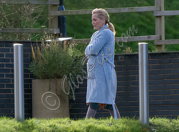 Gillian Anderson filming Sex Education season 3