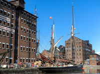 tall ship Excelsior in Gloucester Docks