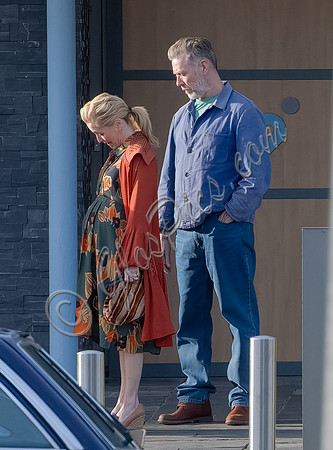 Gillian Anderson and Mikael Persbrandt filming Sex Education season 3