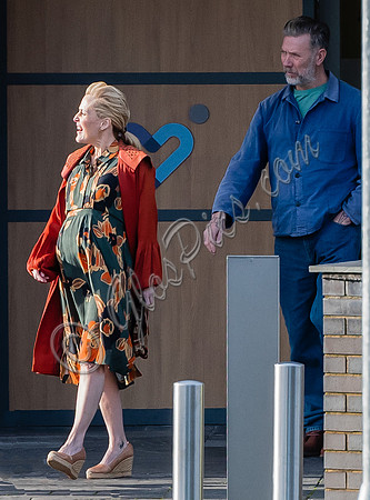 Gillian Anderson and Mikael Persbrandt filming Sex Education season 3