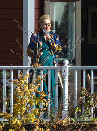 Gillian Anderson (Dr Jean Milburn) on set of Sex Education
