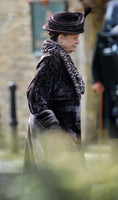 Maggie Smith on set filming Downton Abbey 2013
