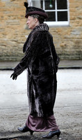 Maggie Smith on set filming Downton Abbey 2013