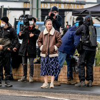 Erin Doherty on set of Chloe