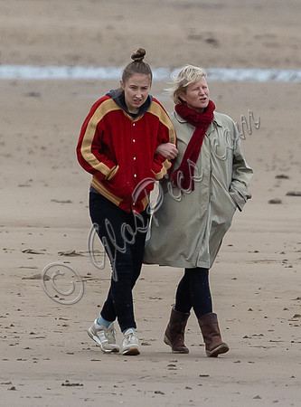 Erin Doherty and Lisa Palfrey on set of Chloe