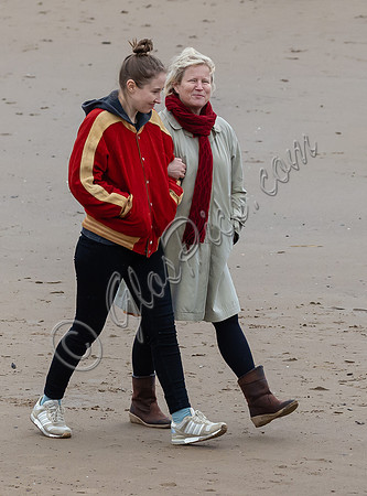 Erin Doherty and Lisa Palfrey on set of Chloe