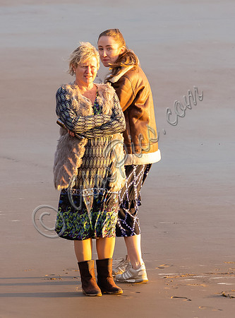 Erin Doherty and Lisa Palfrey on set of Chloe