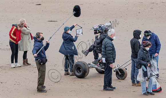 Erin Doherty and Lisa Palfrey on set of Chloe