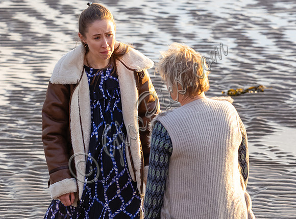 Erin Doherty and Lisa Palfrey on set of Chloe