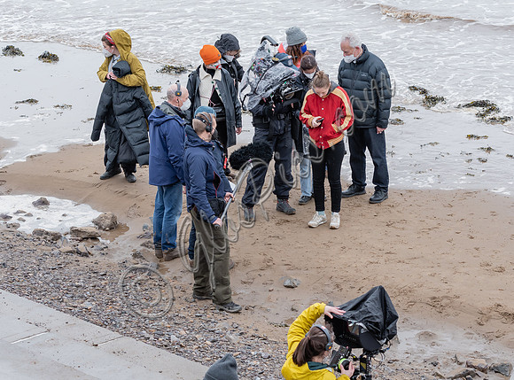Erin Doherty and Lisa Palfrey on set of Chloe