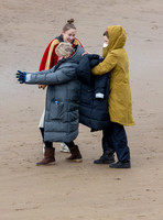 Erin Doherty and Lisa Palfrey on set of Chloe