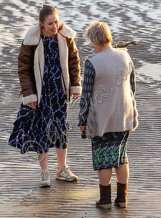 Erin Doherty and Lisa Palfrey on set of Chloe