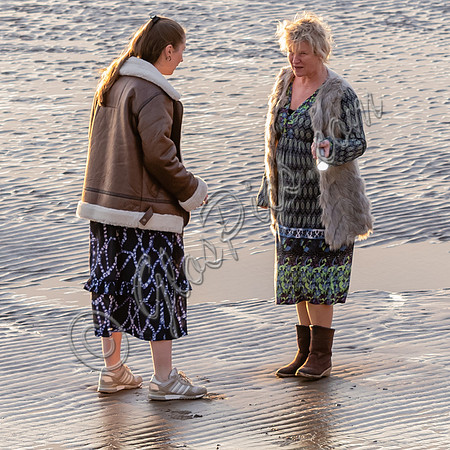 Erin Doherty and Lisa Palfrey on set of Chloe
