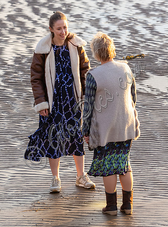Erin Doherty and Lisa Palfrey on set of Chloe