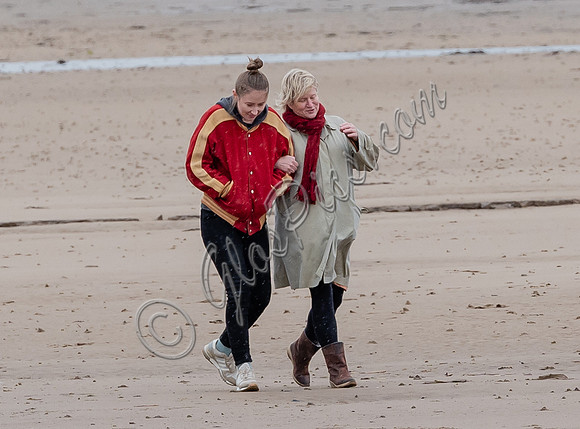 Erin Doherty and Lisa Palfrey on set of Chloe
