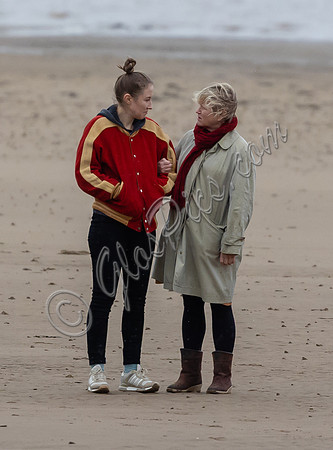 Erin Doherty and Lisa Palfrey on set of Chloe