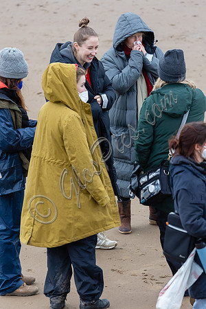 Erin Doherty and Lisa Palfrey on set of Chloe