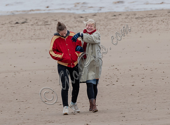 Erin Doherty and Lisa Palfrey on set of Chloe