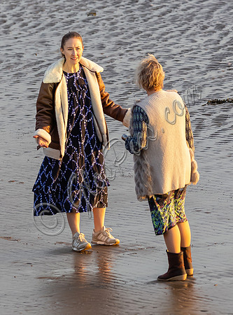 Erin Doherty and Lisa Palfrey on set of Chloe