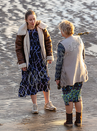 Erin Doherty and Lisa Palfrey on set of Chloe