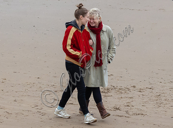 Erin Doherty and Lisa Palfrey on set of Chloe