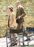 Douglas Reith and Phoebe Sparrow on set photograph for Downton Abbey