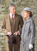 Penelope Wilton and Douglas Reith in costume on set photograph