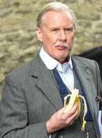 David Robb eating a banana.