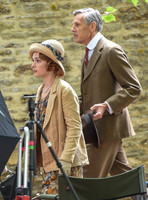 Douglas Reith and Phoebe Sparrow on set photograph for Downton Abbey