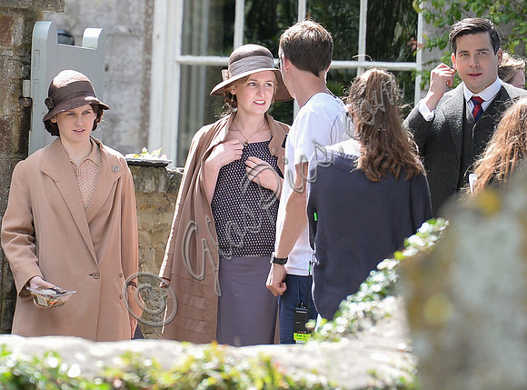 Sophie McSheera, Laura Carmichael and Rob James-Collier with others