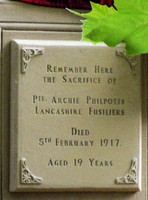close-up of memorial plaque