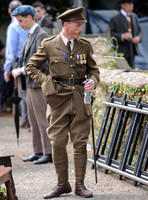 extras on set for filming