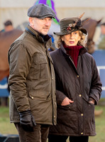 Christian and Geri Horner, with Christian's mother Sara in the parade ring, Cocklebarrow Races, 2026