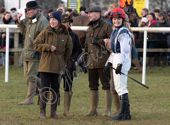 Christian and Geri Horner, with Christian's mother Sara, jockey Heidi Palin, and trainer Maxine Filby