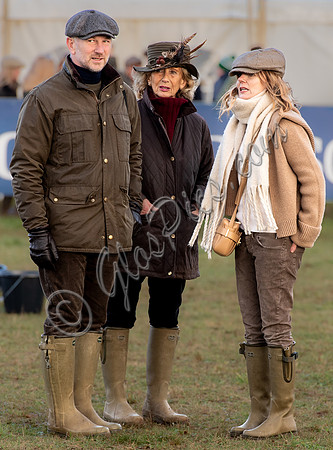 Christian and Geri Horner, with Christian's mother Sara in the parade ring, Cocklebarrow Races, 2026