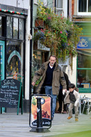 Nicolas Cage with son Kal-El in Glastonbury