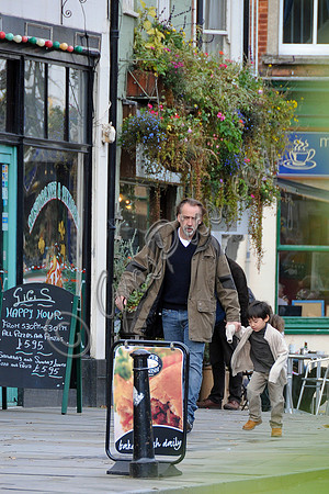 Nicolas Cage with son Kal-El in Glastonbury