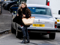 Fresh faced Kate Moss in Lechlade