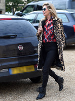 Kate Moss wearing Burberry Prorsum leopard print rabbit fur coat