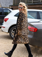 Kate Moss wearing Burberry Prorsum leopard print rabbit fur coat