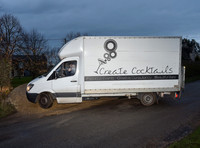 Events company "Create Cocktails" white van entering Kate Moss's home