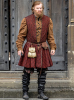 Richard Dillane as the Duke of Suffolk on the steps of Gloucester Cathedral (Wolf Hall)