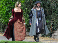 male and female in Tudor costume