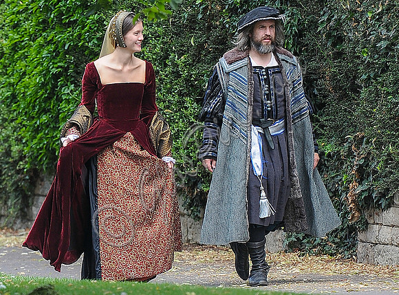 male and female in Tudor costume